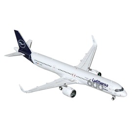 DCD Airbus A321neo Commercial Aircraft Diecast 1/400 Resin Toy White Dark Blue Celebrating Lufthansa' 600th Airbus D-AIEQ