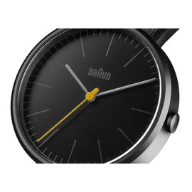 Braun Men's Quartz Watch with Black Dial Analogue Display and Black Leather Strap BN0172BKBKG