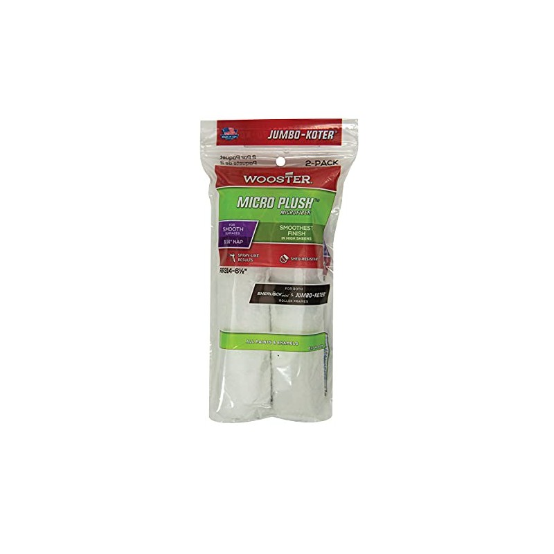 Wooster Series RR314 6-1/2" White Jumbo-Koter Micro Plush 5/16" Nap
