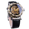 Winner Retro Manual Mechanical Skeleton Watch with Diamond and Carving