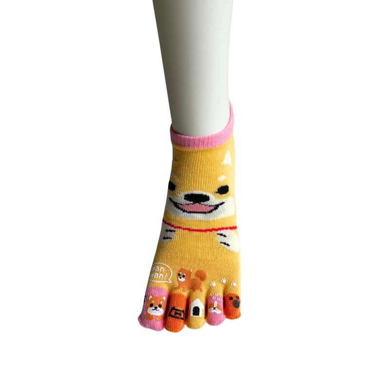 Mode Select Women's Five Toe Socks, Character, Thin, Summer, Ankle