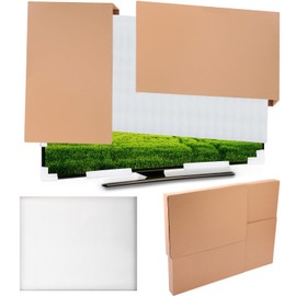 Feifeiya 5 Pcs Foam Mirror Box Set TV Box for Moving Picture Moving Include Large Case and Foam Flat Screen TV Cover Fits up to 65'' W x 36'' H for Art Display Protect Pack (40 x 60 x 3.5 Inches)