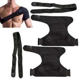 Pack of 2 Sports Shoulder Straps, Adjustable Shoulder Straps, Anti-Stress Shoulder Straps, Shoulder Resistant Support Straps (Black)