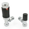 Thermostatic Radiator Valve Chrome & Black Angled TRV – Style