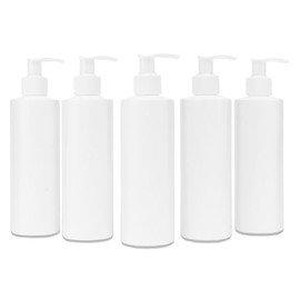 Massage Bottle – White 8 oz with Pump – 5 Pack