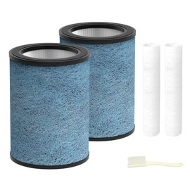 HP302 NeverChange Replacement Filter Compatible with Shark NeverChange HP301 HP302 Air Purifier MAX Clean Sense Series HP200 HC502 HP232 AP1000,H13 Grade HEPA Filter, Part# HE2FKBAS, HE3FKPET