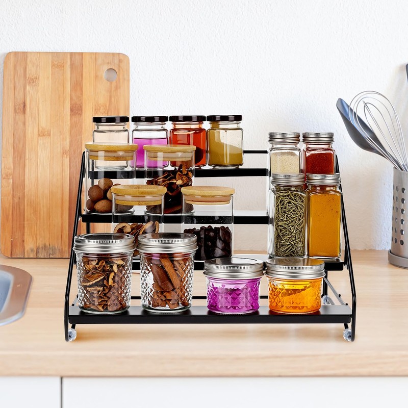 QWORK® 4-Tier Spice Rack Organizer, Adjustable Spice Organiser, for Kitchen