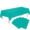 tujol Teal 6 Pack Plastic Table Cloth 54" x 108",