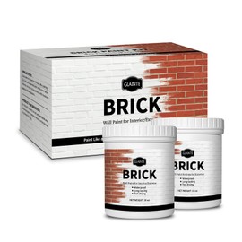 GLAINTE Brick Transformation Paint for Brick, Fireplaces, Walls, and Concrete, Interior/Exterior, 32 oz Kit, White, Included Tools