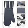 Alselo Silicone Oven Mitts Heat Resistant 550 Degree Extra Long