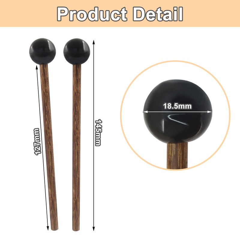 Marvexi 4Pcs Rubber Tongue Drum Sticks Xylophone Mallets, Glockenspiel Mallets