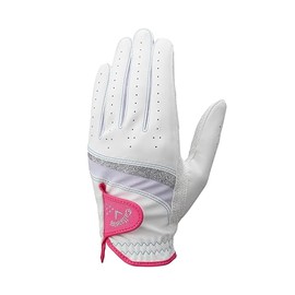 Callaway STYLE DUAL WMS WHT/PNK 21 25 Women's Golf Gloves, 8.3 Inches (21 cm), White/Pink