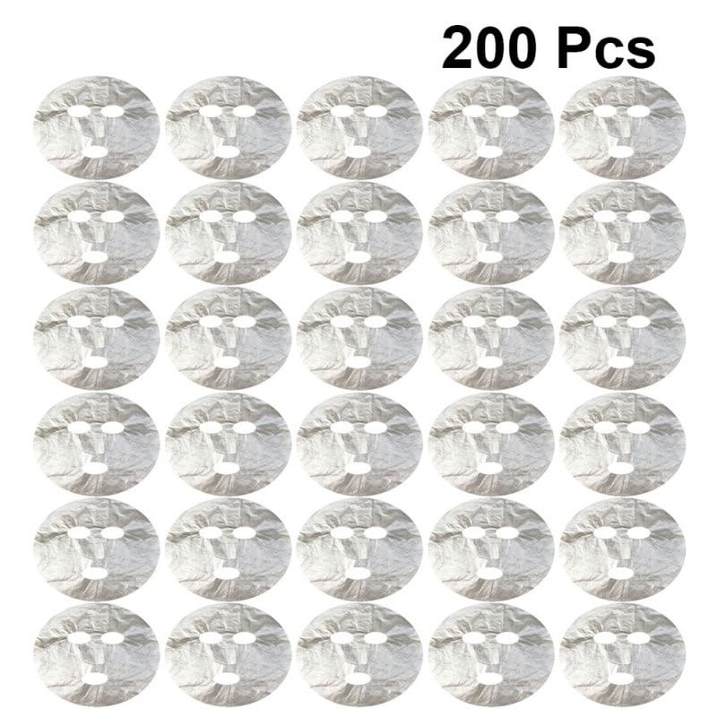 UKCOCO Disposable Plastic Face Pack Sheets, 200 Sheets, Transparent Sheet