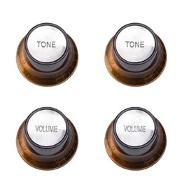 DIAO79NI Metric Top Hat Bell Knobs 2 Volume and 2 Tone Control Knobs Fine 18-Spline Set for Epiphone Les Paul LP Electric Guitar Replacement, Brown (Set of 2T2V)