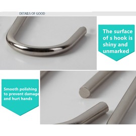 skycabin 10 Pack Stainless Steel S Shaped Hooks,Heavy Duty S Shape Hangers for Hanging Spoon, Pan, Pot, Utensils Clothes, Bags, Towels, Plants Hooks, Silver Metal Kitchen Pot