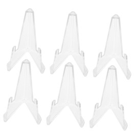 Operitacx 6pcs clear display stand ornament display stand coin holders triangle holder badge storage holders coin display stands badge holders display holders tripod household Acrylic
