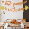 Orange Glitter A Little Pumpkin is on the Way Banner,