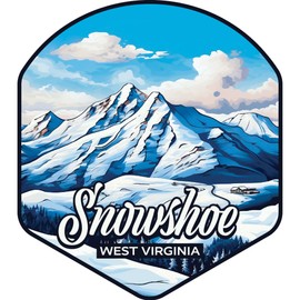 Snowshoe West Virginia Design B Souvenir Fridge Magnet 4-Inch