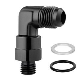 EVIL ENERGY 6AN Male Flare to M12x1.5mm Male Metric Swivel Fitting 90-Degree Elbow Adapter Forged Hose End Aluminum Black