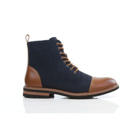 Polar Fox Wright MPX808583A Men's 7-Eyelets Classic Chukka Dress Boots with Zipper Closure