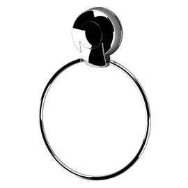 Showerdrape Black Suction Cup Towel Ring Wall mounted Towel Holders For Bathrooms Suction Towel Rail For Kitchens And Bathroom Towel Holder Chrome Bathroom Accessory, Shower Storage