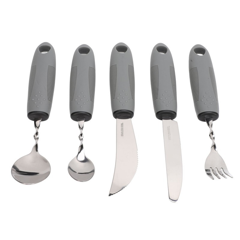 5pcs Bendable Adaptive Utensils Weighted Easy Grip Stainless Steel Special