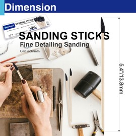 Usdrwam 10 Pcs Sanding Sticks, Matchsticks Sanding Twigs, Detailing Polishing Sanding Sticks Tools for Tight Spaces Plastic Models Wood 150 Grit 5.4 × 0.2 Inch