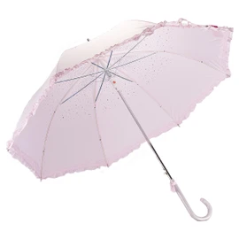 Superbia Sparkle Diamond Frill Fancy Wedding Event Automatic Stick Umbrella (Baby Pink)