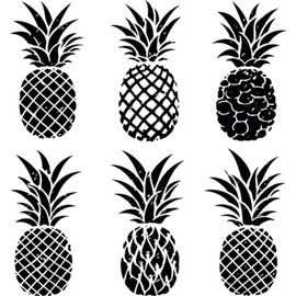 Dopetattoo 6 sheets Temporary Tattoo for Men and Women Pineapple Black Sketch Hawaiian Stamp Hawai Doodle summer for Men Temporary tattoo for Women Neck Arm Chest for Woman