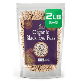 Jiva Organics Organic Black Eye Peas 2 Pound Bag - Cowpeas, Non-GMO, Natural