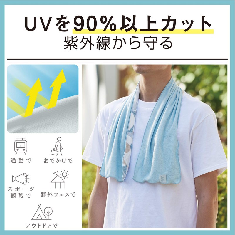 Elecom HCC-T21BU Cool Towel, Cool Touch, Heat Prevention Goods, Ice