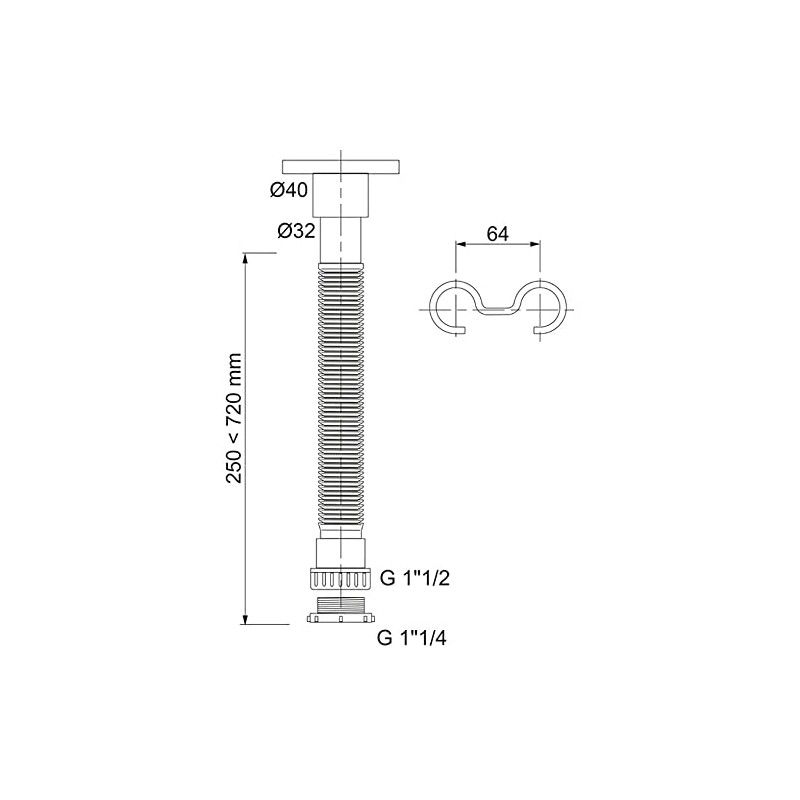 Wirquin 30722043 Sink Extendible Chrome D32 – 40 Chrome