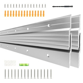 Ezeefonk 2 Pairs French Cleat Hanger 30 Inch Mirror Wall Mount Picture Hanger Aluminum Z Bar Clips ，Picture，Whiteboards,Wall Mounting Interlocking Brackets Z-Hangers 200 lbs Support