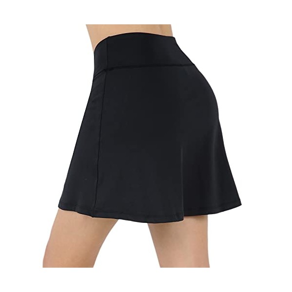 beroy Women Sports Skirts,Athlectic Skorts with Pockets,High Waisted Golf Skirt, Running Skorts(M Black)