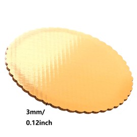 YYaaloa 30pcs Cake Boards Golden Round Sturdy Cake Circles Scallop Edge Cakeboard Disposable Cake Base Cardboard for Baking Cake Wedding Birthday Cake Decorating (Gold 8inch/10inch/12inch, 30pcs)