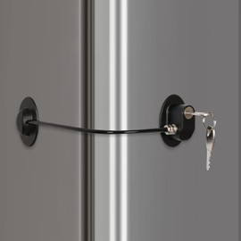 REZIPO - Cerradura para puerta de refrigerador con 2 llaves, cerradura para cajón de archivo, cerradura para puerta de congelador y cerradura para gabinete de seguridad para niños, color negro