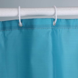 Wehome Solid Printing Hotel and Home use Water Repellent Fabric Shower Curtain or Liner, 72" x 72" (Blue)