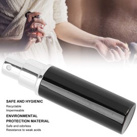 ZJchao 10ml Atomizer Perfume Spray Bottle for Travel, Empty Aluminum Refillable Bottle Perfume Dispenser 5pcs(black)