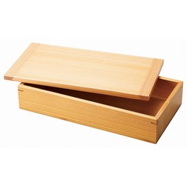 Cedar & Rice Rectangular Cooking Box (Large) [Approx. 9.8 x 5.2 x 5.2 x 2.1 inches (25 x 13.2 x 4.6 cm) / Inner Dimensions Approx. 9.4 x 4.7 x H1.6 inches (24 x 12 x 4 cm), Lid (Plain): Approx. 9.8 x
