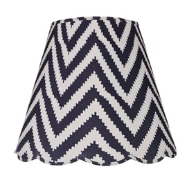 Royal Designs, Inc. Scalloped Empire Lampshades, 7 x 13 x 10, Multi Pattern Designs (Black and White Chevron)