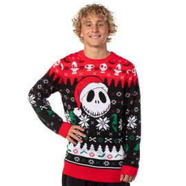 Mad Engine The Nightmare Before Christmas Men's Santa Jack Adult Ugly Sweater Knit Pullover (X-Small) Multicolored
