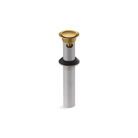 Kohler K-25322-2MB Bathroom sink clicker drain with overflow, Vibrant Brushed Moderne Brass