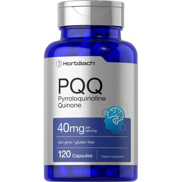 PQQ Supplement 40 mg | 120 Capsules | Maximum Strength | Non-GMO and Gluten Free Supplement | Pyrroloquinoline Quinone Disodium Salt | by Horbaach