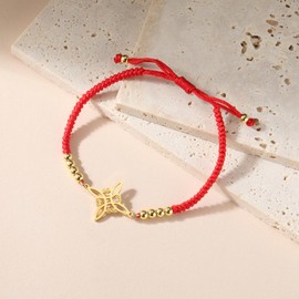 kkjoy Witch Knot Braided Rope Bracelet Stainless Steel Adjustable Celtic Knot Wiccan Symbol Bracelet Magic Knot Witchcraft Amulet for Women Charming Ladies, Stainless Steel, No Gemstone