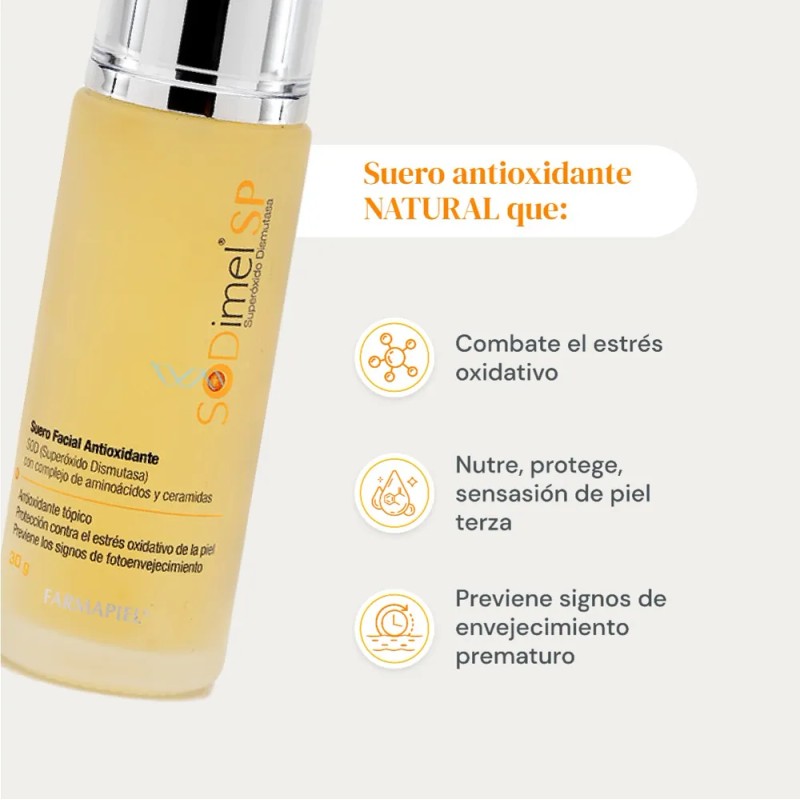 Suero Facial Antioxidante Sodimel Antiestres Y Arrugas 30gr Todo Tipo