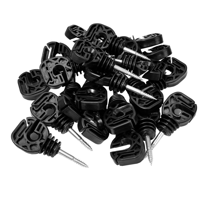 Fensmile Pack of 25 Multi-Purpose Pasture Fence Insulators, Post Wood