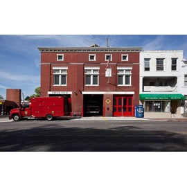 Historic Pictoric Photo - Fire Station, Georgia Ave. Near Intersection with Missouri Ave, NW, Washington, D.C.- Fine Art Photo Reporduction 36in x 24in