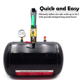 XKH- Black 5 Gallon Air Tire Bead Seater Blaster Tool Seating Inflator Compatible With Truck ATV 145PSI New [P/N: XKH-FF932-BK]