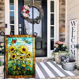 Aroxtms Spring Summer Sunflower Garden Flag Small Seasonal Welcome Floral Flowers Garden Flags for Outside 12×18 Inch Double Sided Outdoor House Yard Sign Holiday Decorations Banner