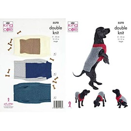 King Cole 5570 Knitting Pattern 3 Sizes Easy Dog Coat in Pricewise DK